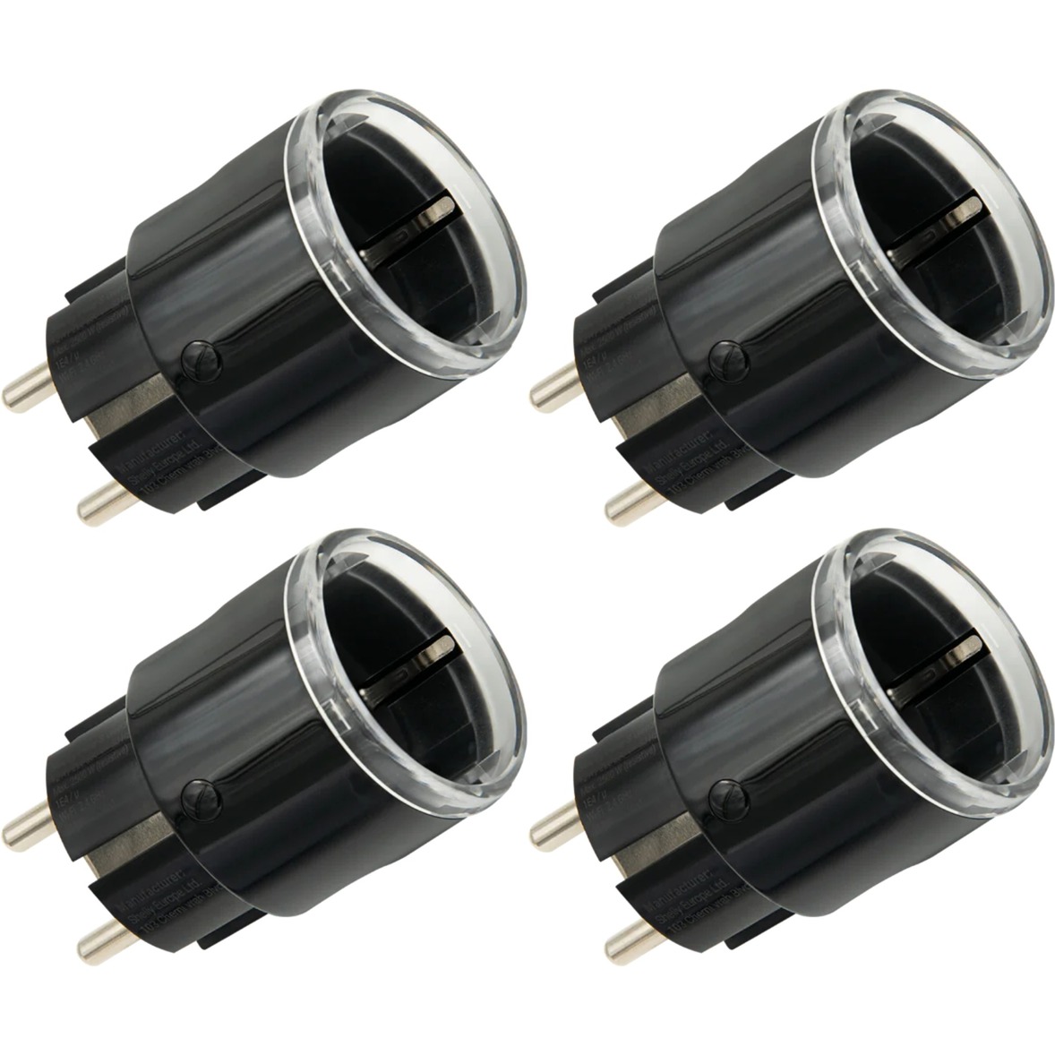 Shelly plug s gen3 slimme wifi, 4 stuks stekker (zwart, matter, wifi, bluetooth)