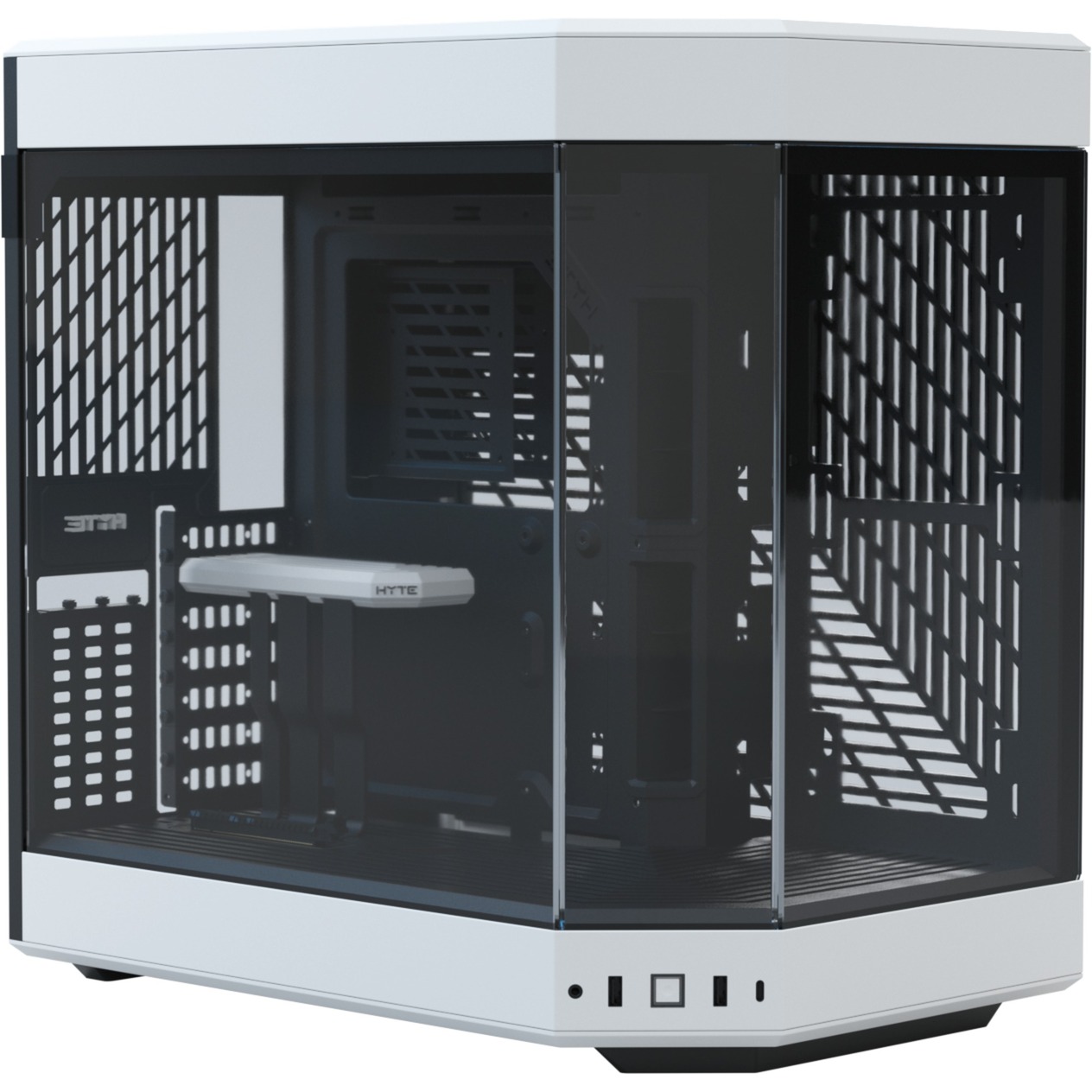 HYTE y60 midi tower behuizing (wit/zwart | 3x usb-a | tempered glass)