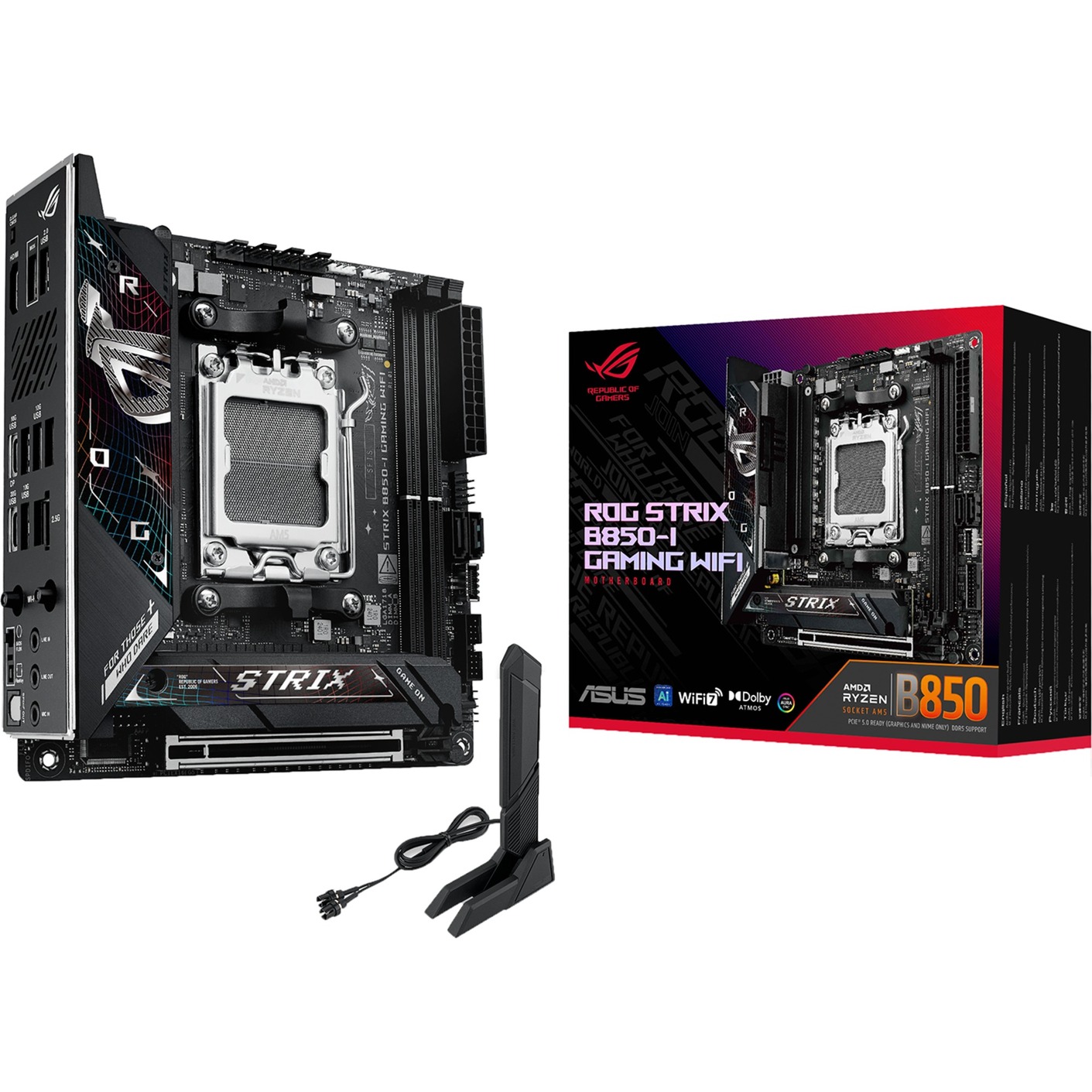 ASUS ROG STRIX B850-I GAMING WIFI socket AM5 moederbord 2.5Gb-LAN, WLAN, BT, Sound, Mini-ITX