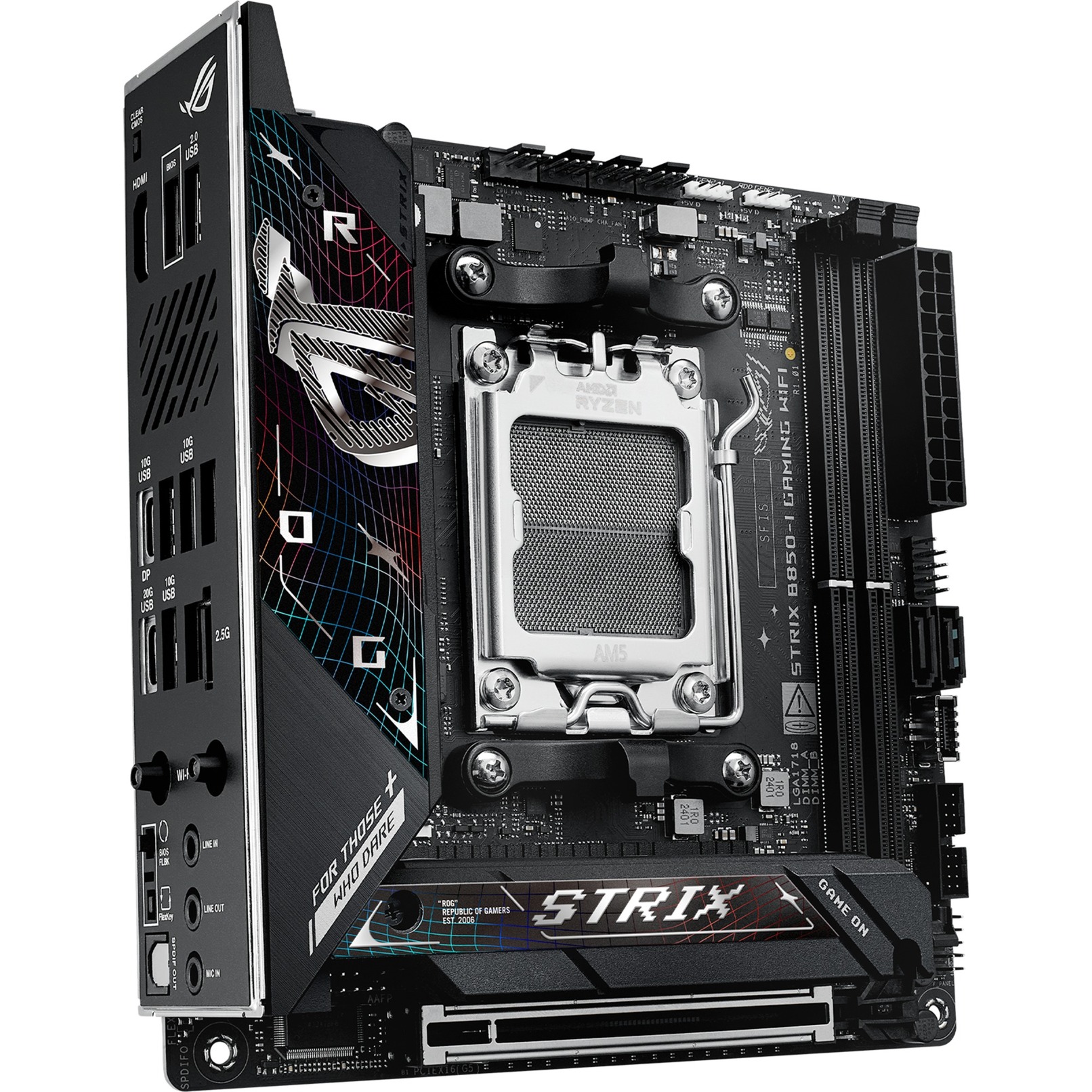 ASUS ROG STRIX B850-I GAMING WIFI socket AM5 moederbord 2.5Gb-LAN, WLAN, BT, Sound, Mini-ITX