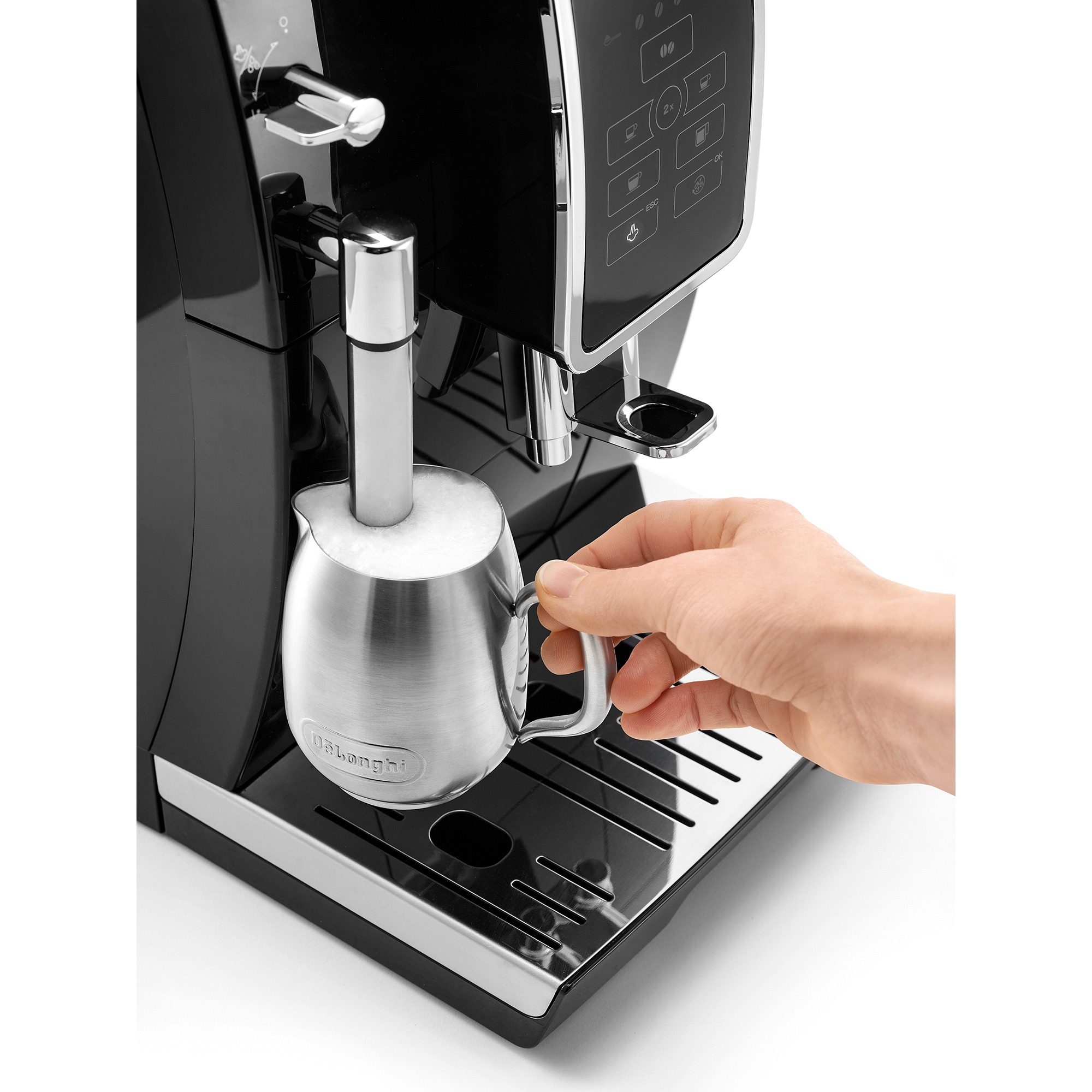 De'longhi Kaffeevollautomat Dinamica Ecam 358.15.b Sensor-bedienfeld DeLonghi Dinamica ECAM 358.15.B volautomaat Zwart