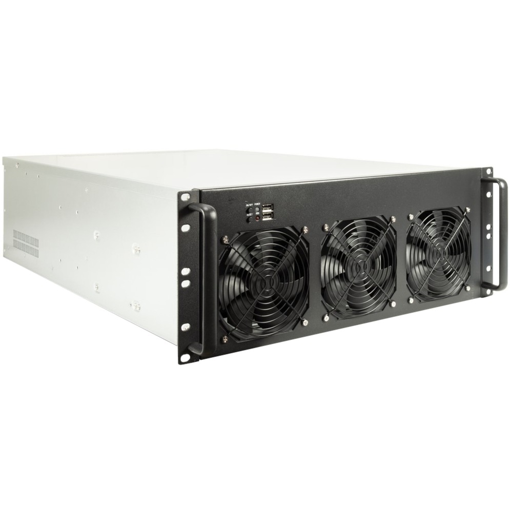 Inter-Tech 4f28 mining-rack, server behuizing (zwart | 2x usb-a)