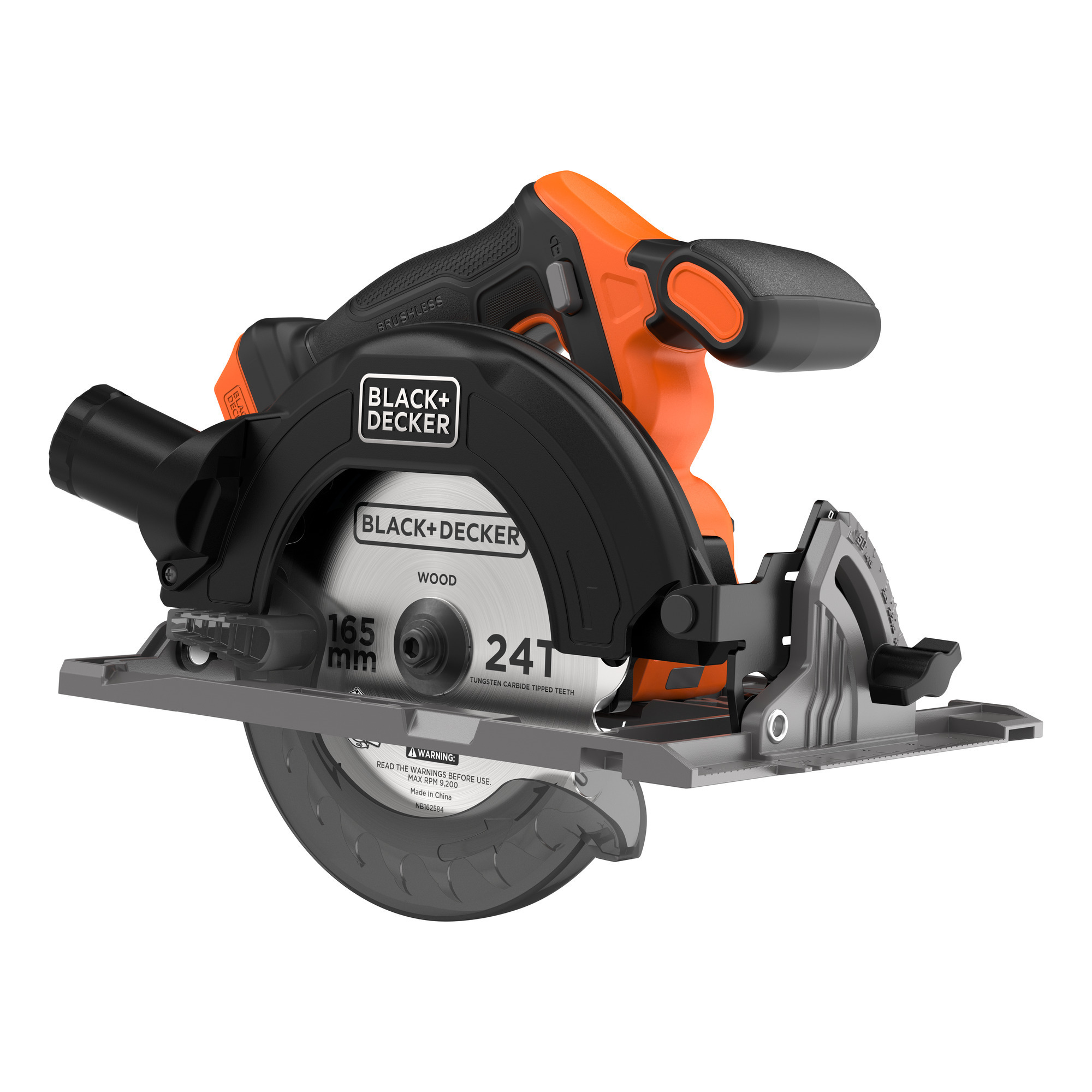 BLACK+DECKER 18v brushless cirkelzaag 165mm handcirkelzaag (zwart/oranje, accu en oplader niet inbegrepen)