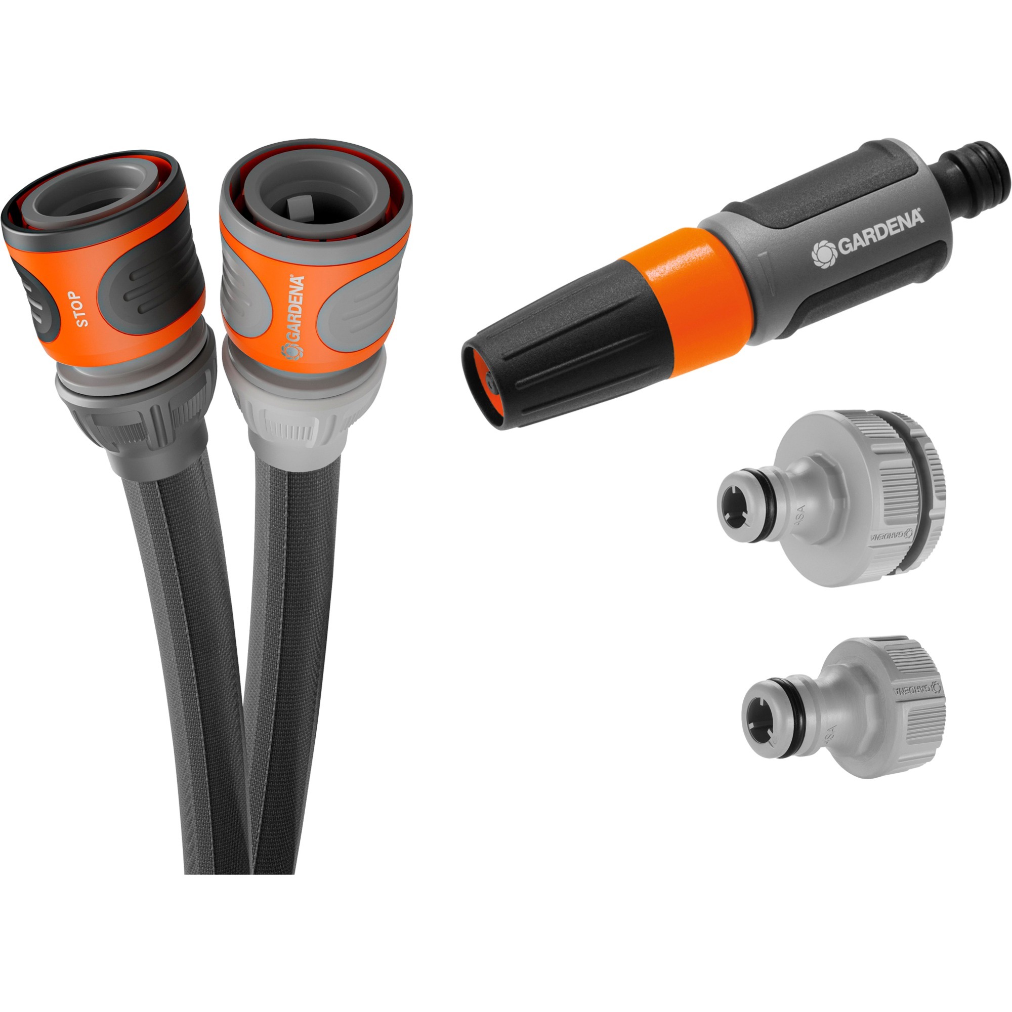 GARDENA textielslang liano life 20 m set (donkergrijs/oranje) afbeelding 1