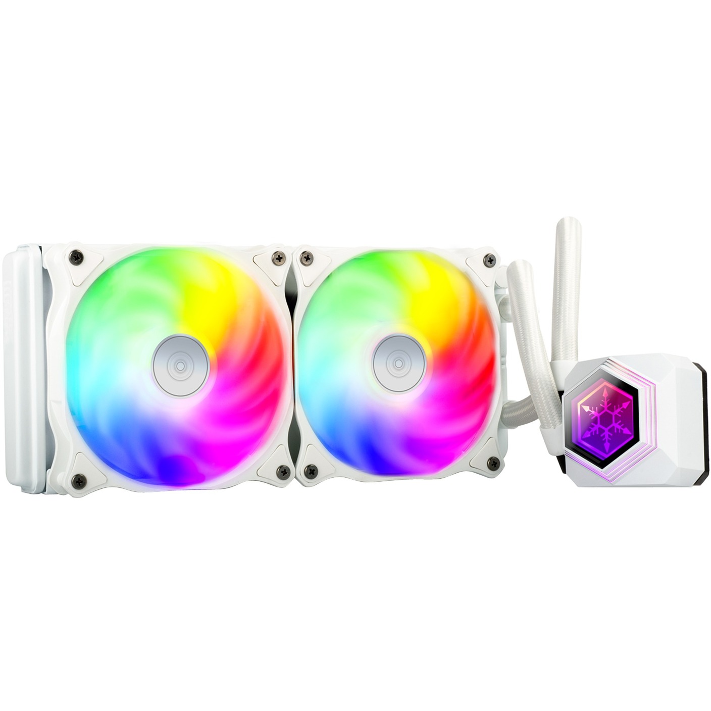 SilverStone sst-pf240w-argb-v2 waterkoeling (wit, incl. rgb controller)