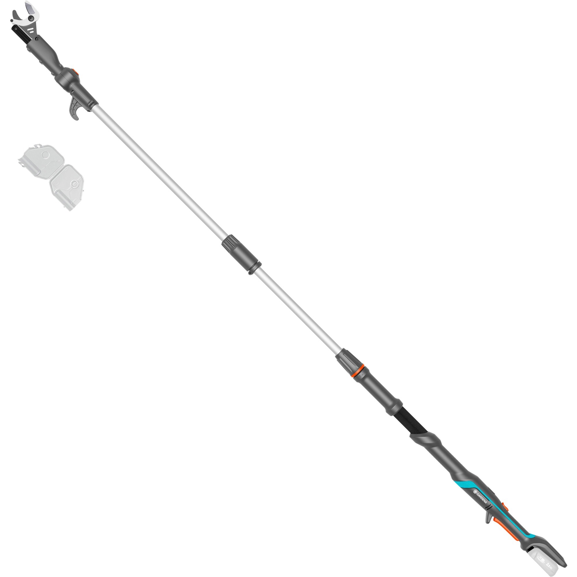 GARDENA accu-telescooptakkenschaar highcut 250/18v p4a solo boomschaar (donkergrijs/turquoise, accu en oplader niet inbegrepen, power for all alliance) afbeelding 1
