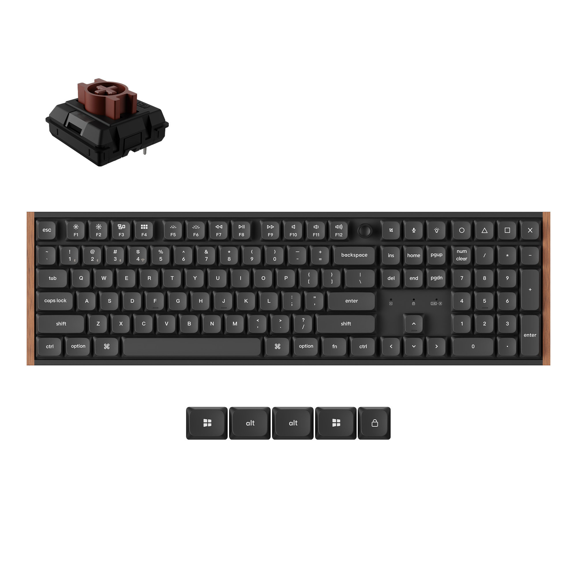 Keychron k5 ultra 8k wireless custom mechanical keyboard (zwart, us lay-out (qwerty), milk pom brown, 100%, rgb leds, lsa double-shot pbt, usb-c | 2.4 ghz | bluetooth 5.2)