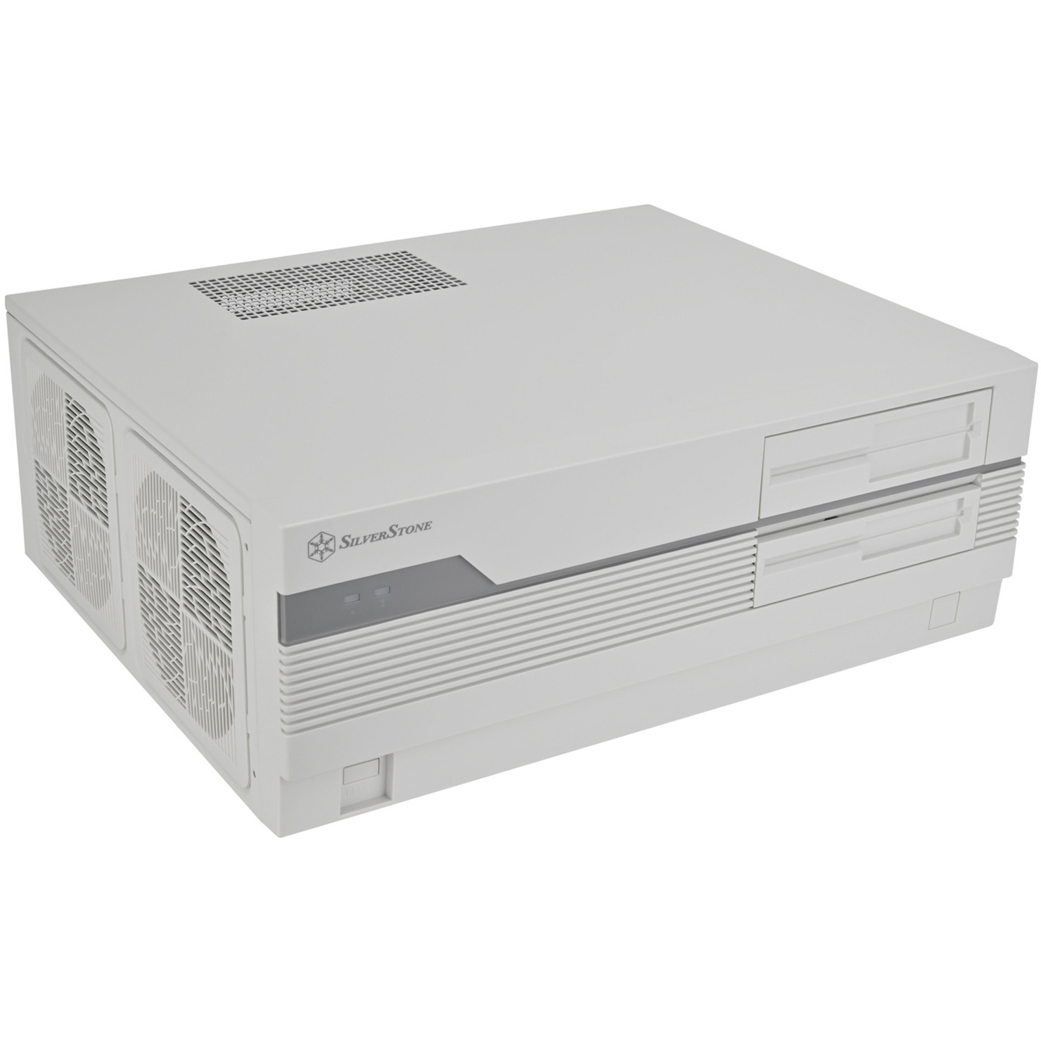 SilverStone flp01 htpc behuizing (crème | 2x usb-a | 1x usb-c)