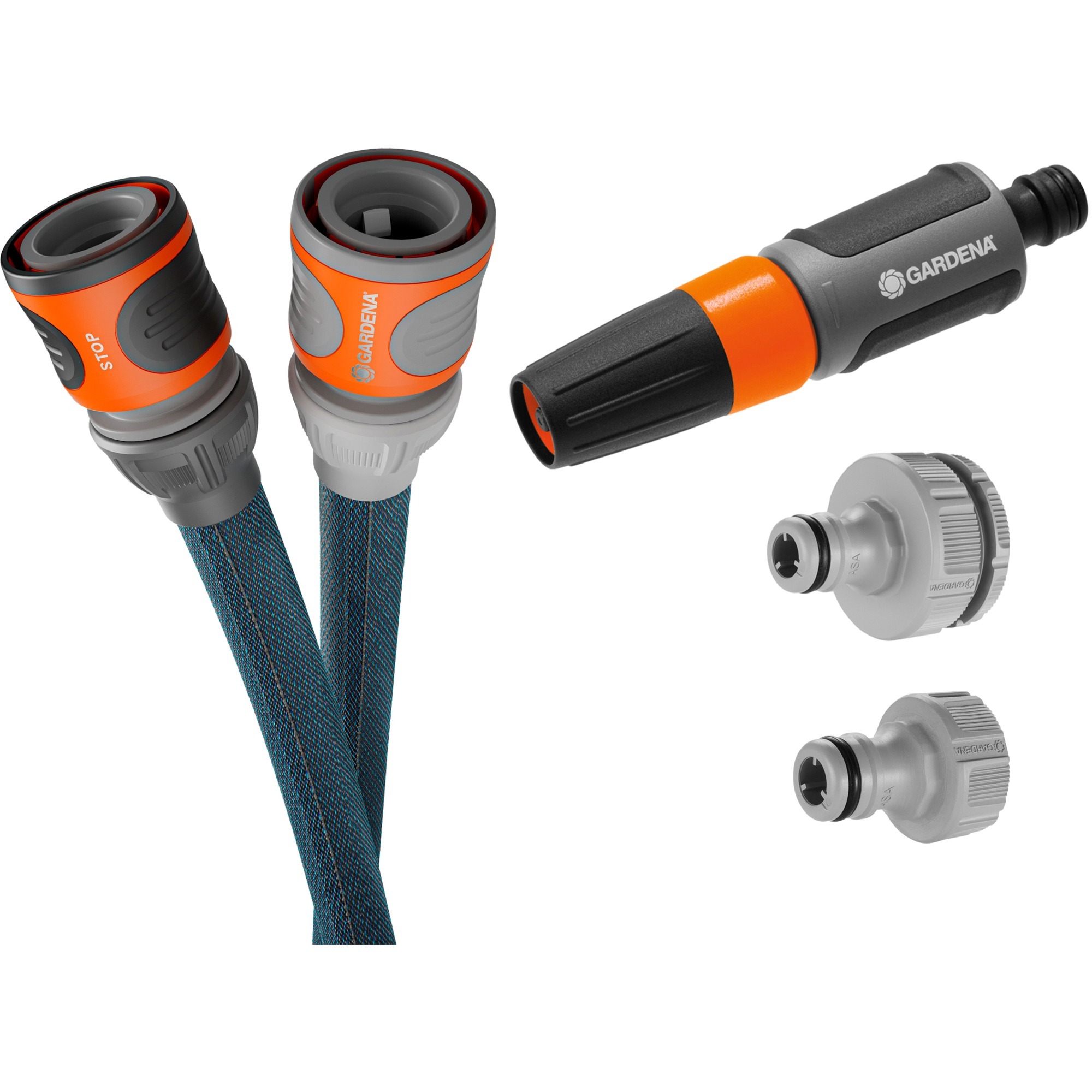 GARDENA textielslang liano xtreme 20 m set (donkergrijs/oranje) afbeelding 1