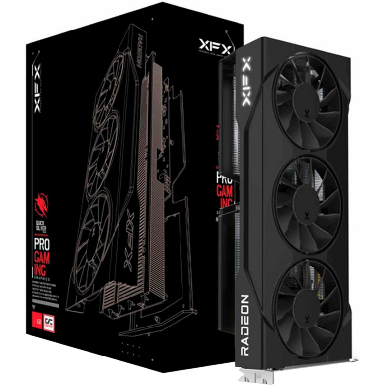 XFX radeon rx 9060 xt swift oc triple fan grafische kaart (zwart, rdna4, gddr6, 2x displayport, 1x hdmi 2.1)