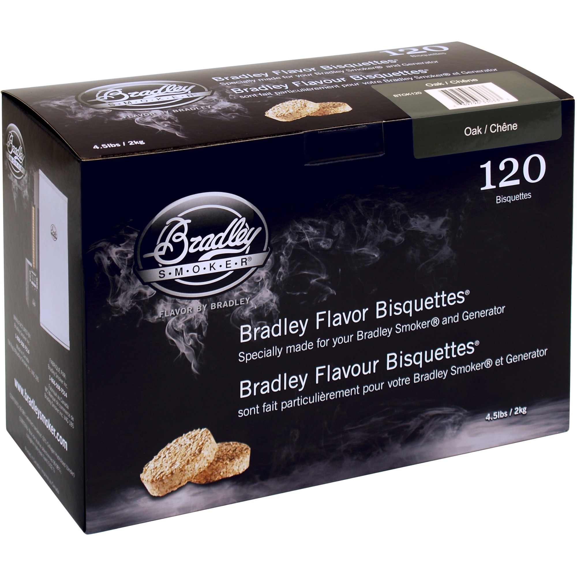 Bradley oak wood briketten rookhout (120 stuks)