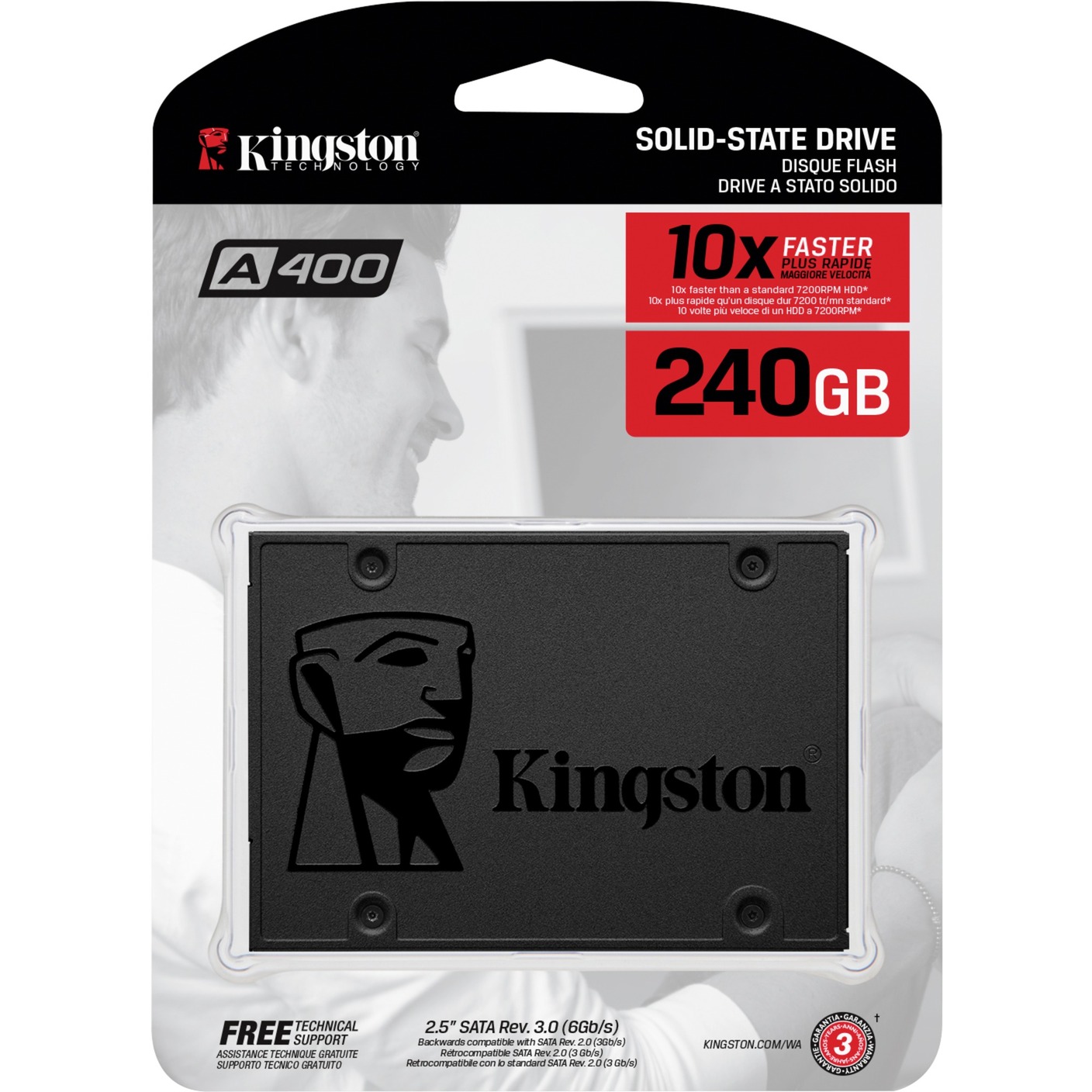 Kingston A400 240 GB SSD SA400S37/240G, SATA 600