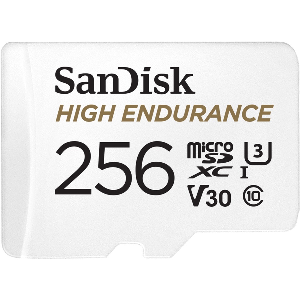 SanDisk high endurance microsdxc 256gb geheugenkaart (wit, uhs-i u3, class 10, v30)