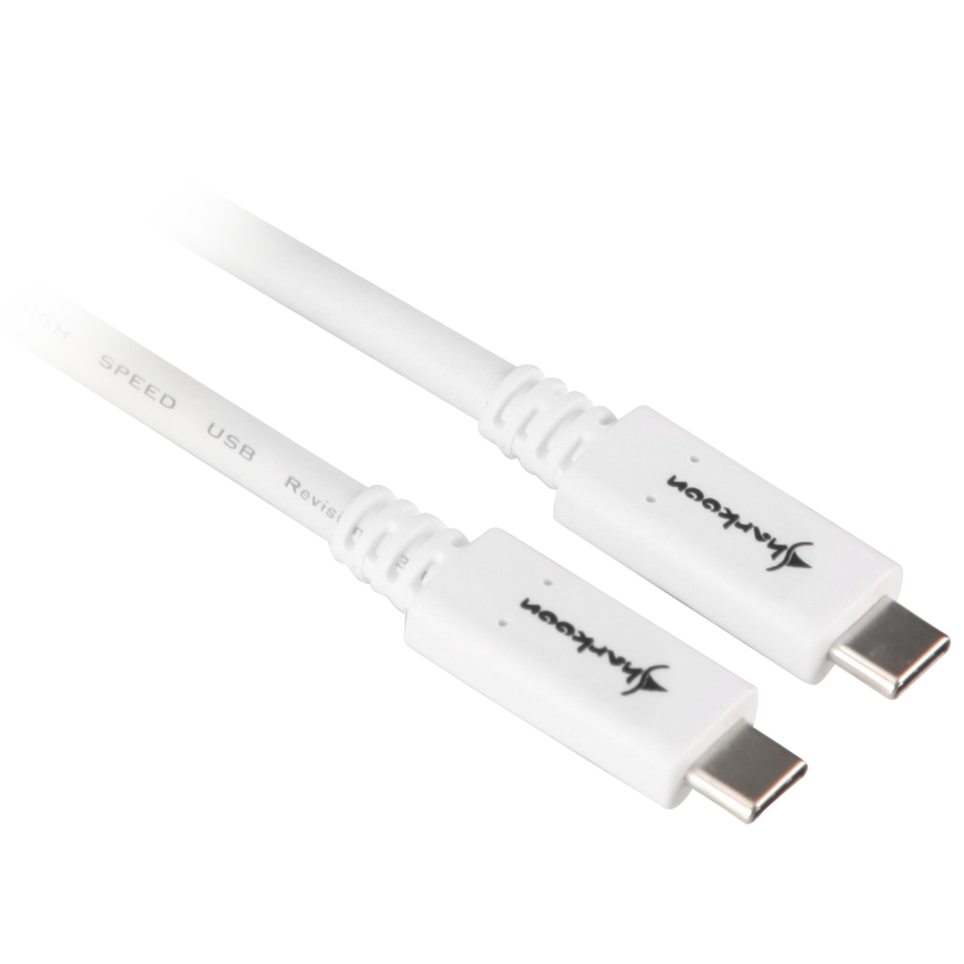 Sharkoon usb-c 3.2 > usb-c kabel (wit, 1 meter)