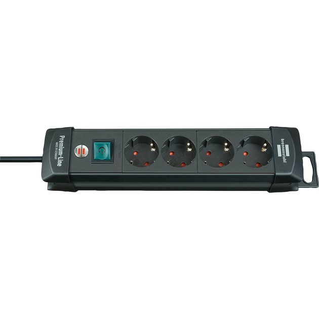 Brennenstuhl Premium-line stekkerdoos 4-voudig zwart 1,8m h05vv-f 3g1,5 afbeelding