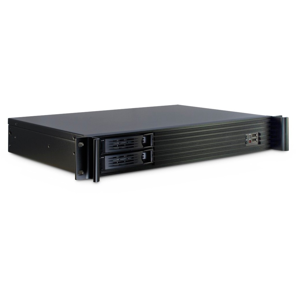 Inter-Tech 1.5u-1528l rack behuizing (zwart | 2x usb-a)
