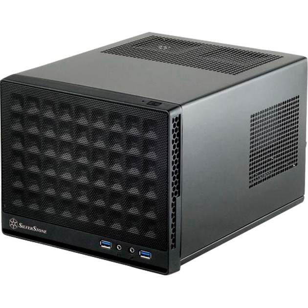 SilverStone sg13b mini tower behuizing (zwart | 2x usb-a)