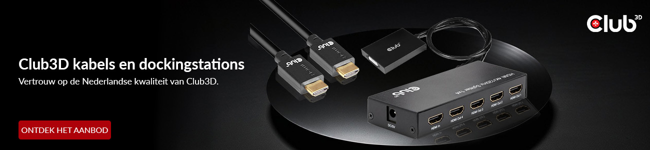 Club3D kabels en adapters - Vertrouw op de Nederlandse kwaliteit van Club 3D